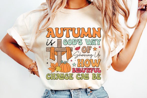 Autumn Fall Christian Jesus PNG for T-Shirt Designs