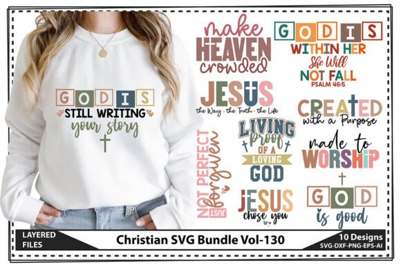 Christian SVG Bundle Vol-130 & T-Shirt Designs