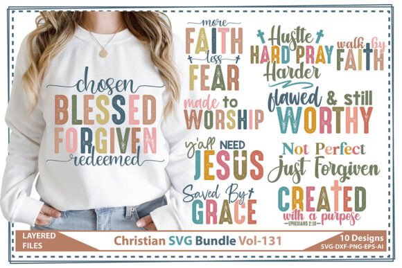 Christian SVG Bundle Vol-131 & T-Shirt Designs