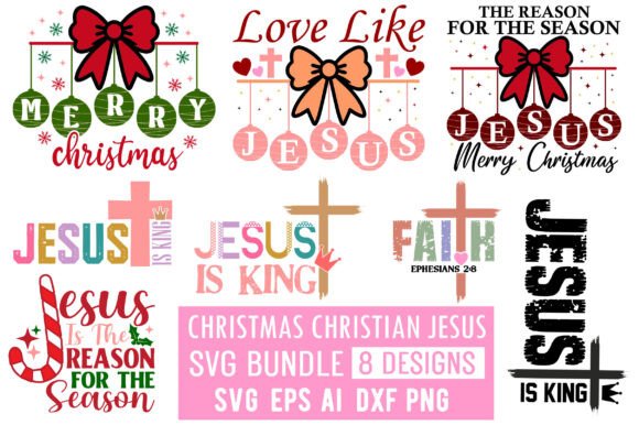 Christmas Christian SVG Bundle,Jesus SVG T-Shirt Designs