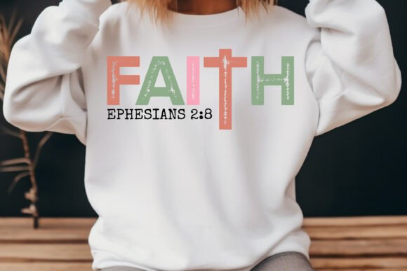 Faith Svg Png Christian Jesus Retro and T-Shirt Designs