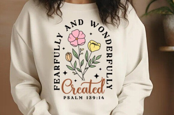 Fearfully and Wonderfully Christian Svg for T-Shirt Designs
