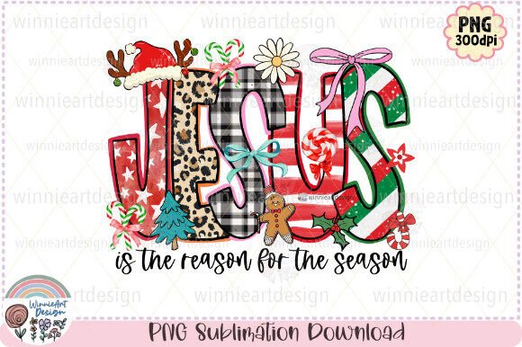 Jesus is the Reason Christmas Doodle PNG