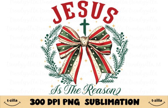 Jesus is the Reason Christmas Wreath PNG