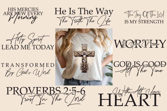 Minimal Christian PNG Bundle Jesus SVG