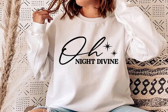 Oh Night Divine Svg, Christian Christmas T-Shirt Designs