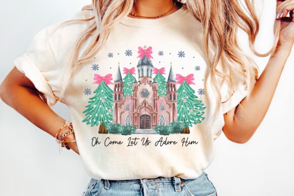Pink Coquette Jesus Christmas PNG T-Shirt Designs